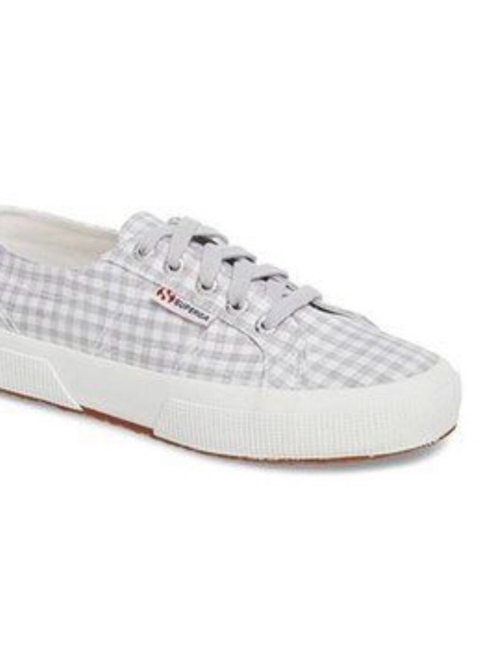 Superga Gray & White Checkered Sneakers – Gently Worn SZ 9